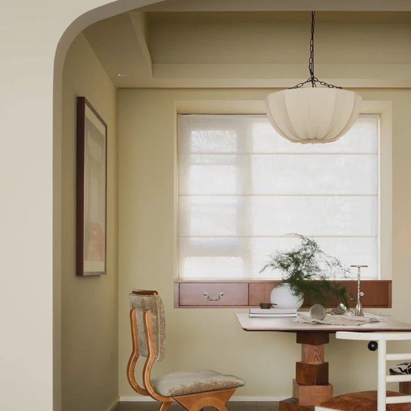 Nordic Wabi Sabi Stof Plafondlamp - Sfeervolle Hanglamp voor Woonkamer, Eetkamer & Slaapkamer