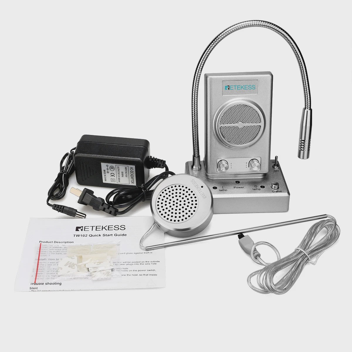 Retekess TW102 Raam Intercom Systeem - 2-Weg Communicatie voor Balie, Bank, Kantoor & Restaurant