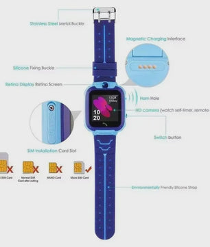 Lenovo Kinder Smartwatch 5G GPS SOS Camera Waterdicht - Veilig & Leuk Cadeau voor Jongens en Meisjes