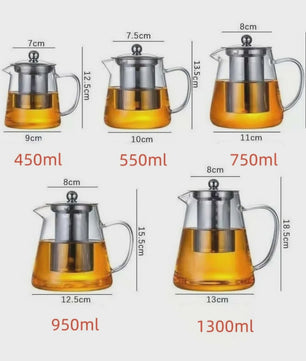 Glazen Theepot met RVS Infuser - Hittebestendig & Stijlvol