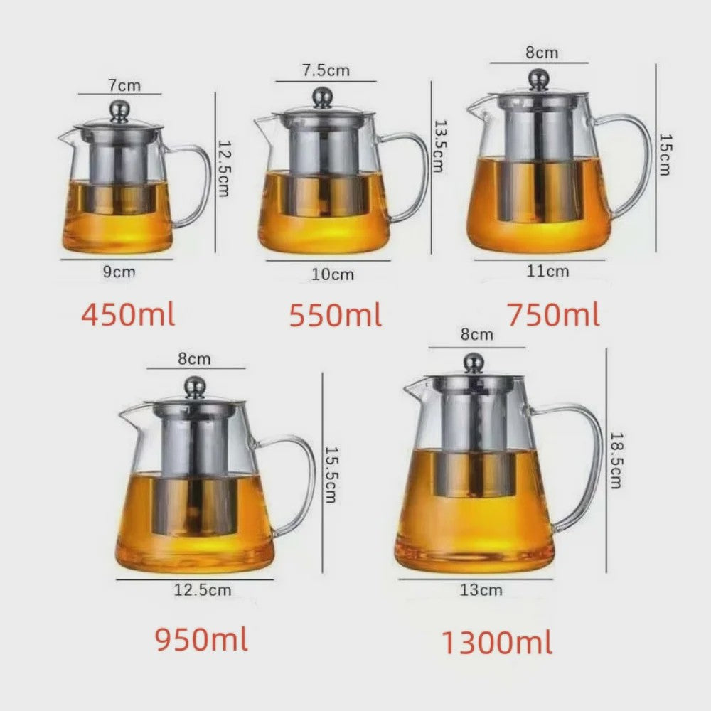Glazen Theepot met RVS Infuser - Hittebestendig & Stijlvol