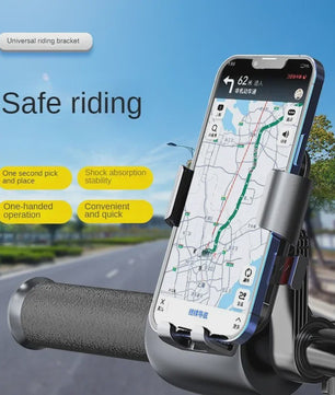 Universele Fiets & Motor Telefoonhouder - 360° Rotatie, Schokbestendig & Veilig