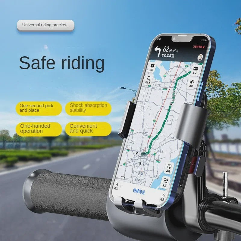 Universele Fiets & Motor Telefoonhouder - 360° Rotatie, Schokbestendig & Veilig
