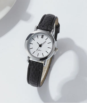 Chique Dameshorloge met Leren Band - Stijlvol en Casual Quartz Horloge