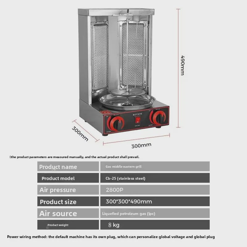 Professionele RVS Kebab & Doner Grill - Automatisch Roterend 220V