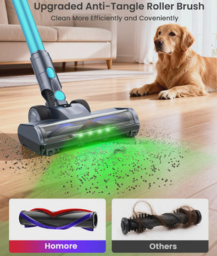 Homore NH007 Krachtige Snoerloze Steelstofzuiger - 650W, 75KPA, LED Verlichting & Zelfstandig Staand