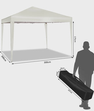 WOLTU Pop-Up Pagodetent 3x3m - Waterdicht & UV-beschermend - Partytent, Tuinpaviljoen, Feesttent