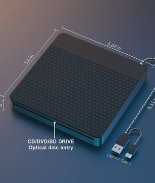 Externe Blu-ray Drive met USB 3.0 & Type-C: Slot-in BD Brander voor Laptops