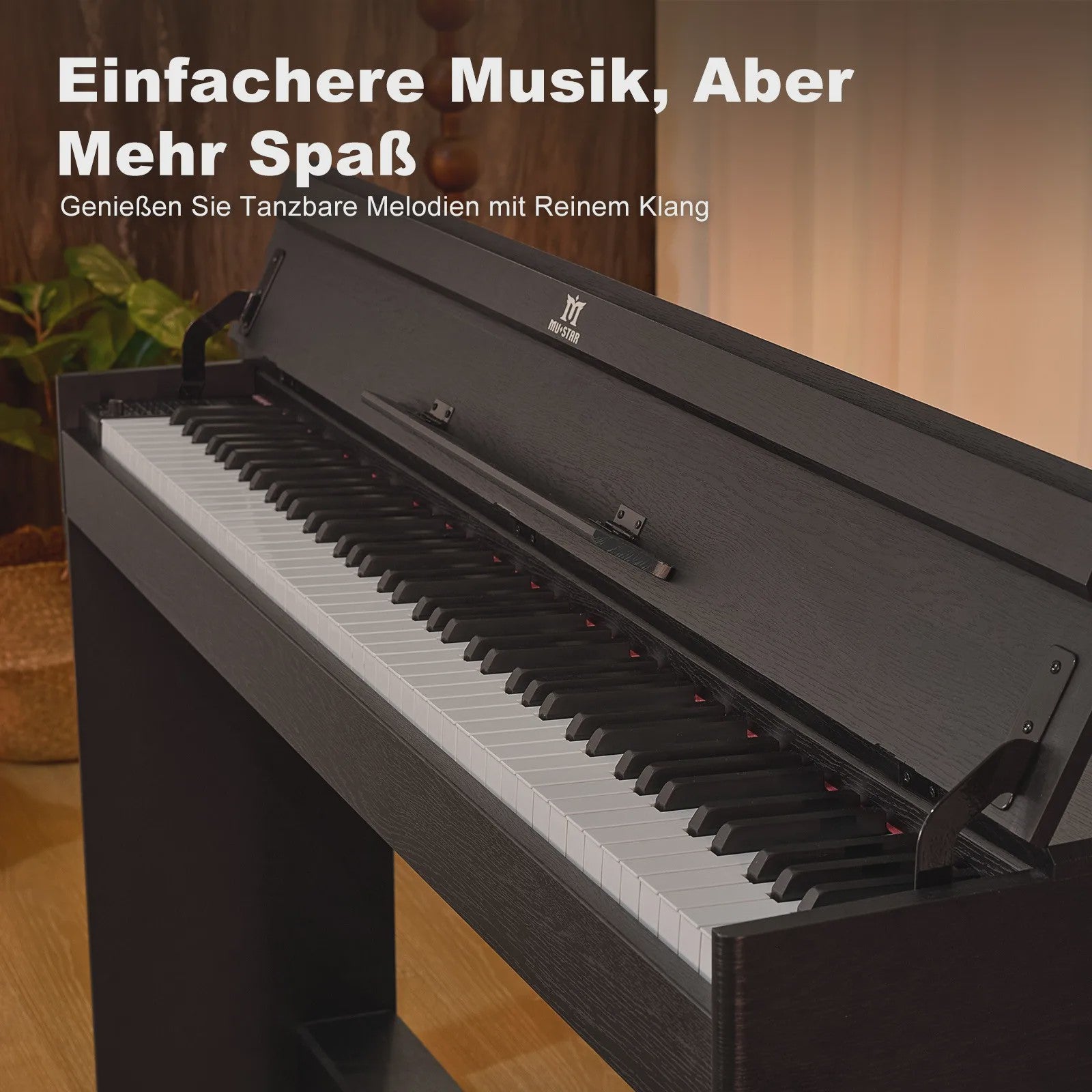 Digitale Piano 88 Semi-gewogen Toetsen met Bluetooth, MIDI en 3 Pedalen - Zwart