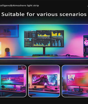 RGBIC LED Strip Verlichting voor Monitor (24-34 Inch) - APP & Muziek Sync