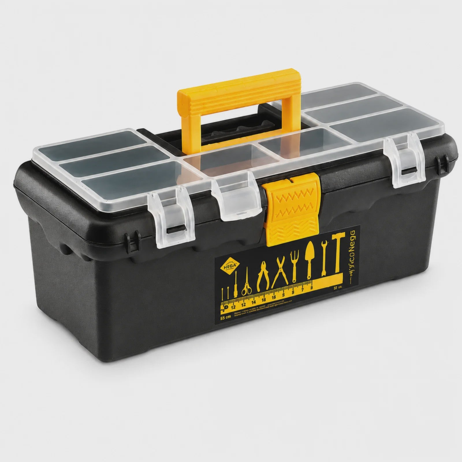 Draagbare Gereedschapskist 22x8x15cm met Organizer, Veiligheidssluitingen en Handvat