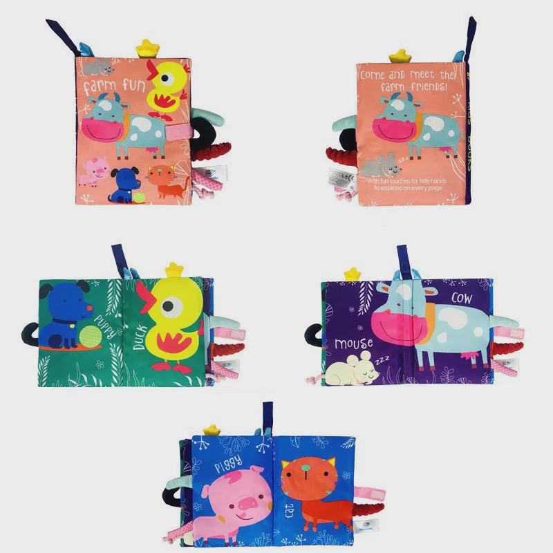 Interactief Stoffen Babyboek met Geluid & Sensopatische Elementen (0-36 Maanden)