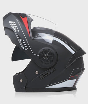 BLD Flip-Up Motorhelm Modulair ABS Dubbel Vizier DOT Goedgekeurd