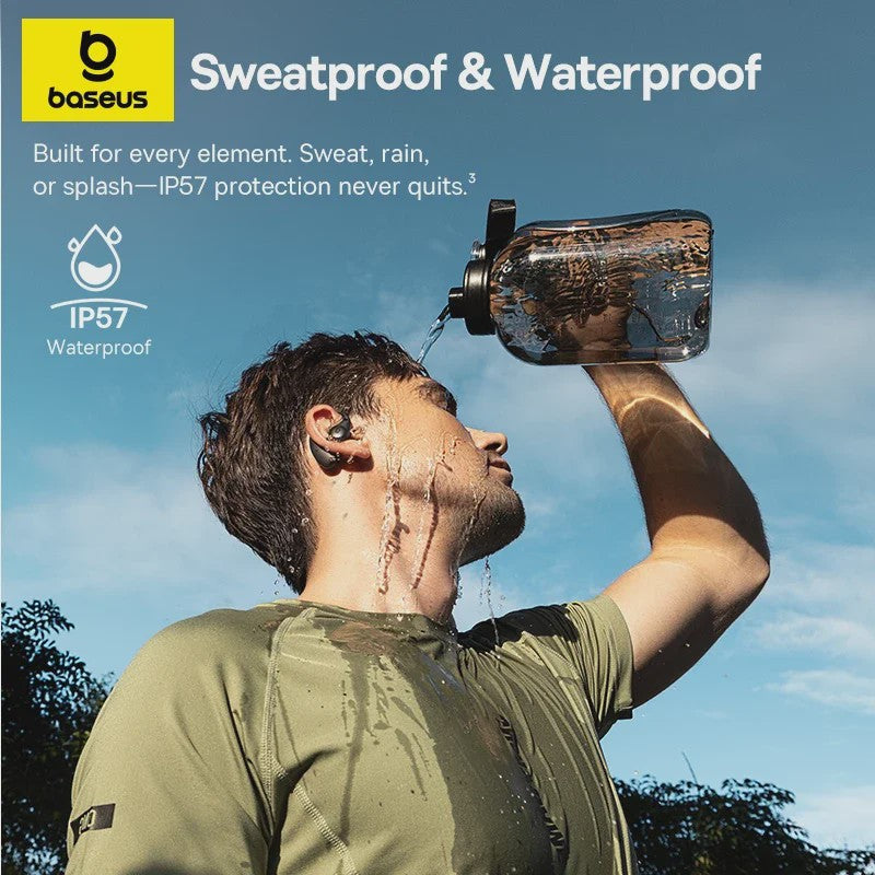Baseus Eli Sport 2 Open-Ear Oordopjes - Draadloze Sport Oortjes met Bluetooth 6.0, IP57 Waterdicht