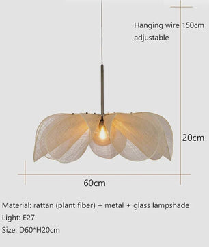 Wabi Sabi Stoffen Plafondlamp - Vintage Hanglamp voor Sfeervolle Verlichting