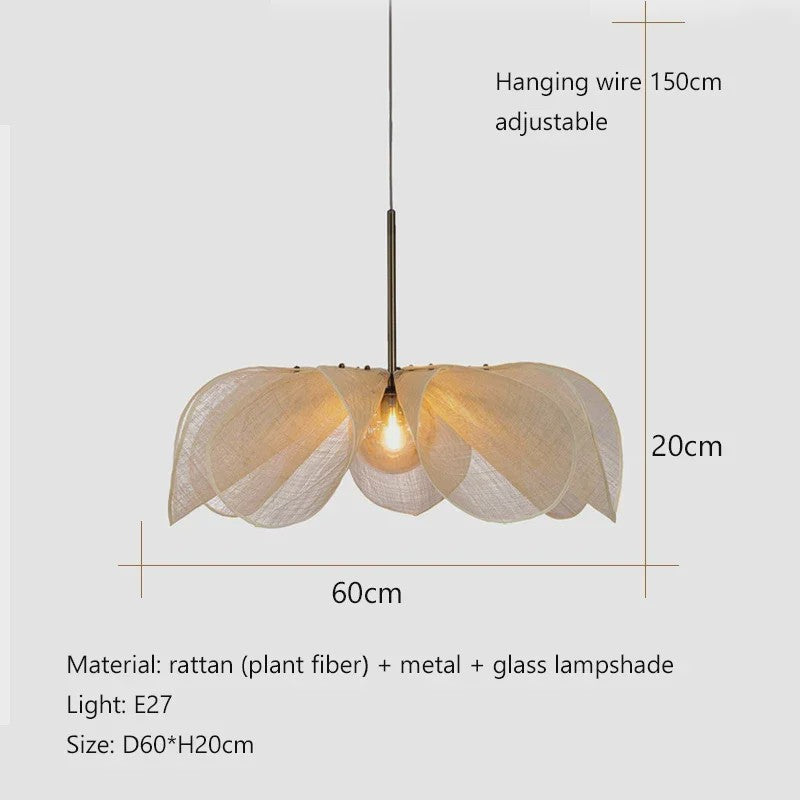 Wabi Sabi Stoffen Plafondlamp - Vintage Hanglamp voor Sfeervolle Verlichting
