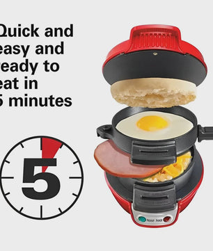 Compacte Ontbijt Sandwich Maker: Maak Snel Hamburgers, Omeletten & Meer