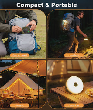 Draagbare LED Campinglamp met 13 Modi - Oplaadbaar & Zonne-energie voor Buitenfeesten en Tuindecoratie