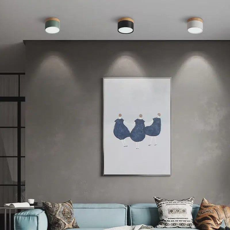 Nordic Hout LED Plafondspot - Dimbare Modern Design Verlichting
