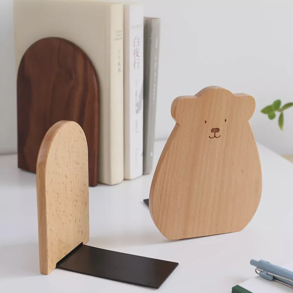 Stijlvolle Houten Boekensteunen - Bureau Organizer & Boekhouder voor Thuis en Kantoor