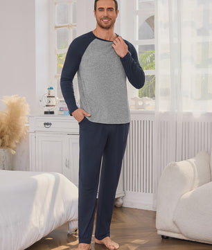 Heren Lange Katoenen Pyjama Set - Comfortabel Loungewear voor Alle Seizoenen