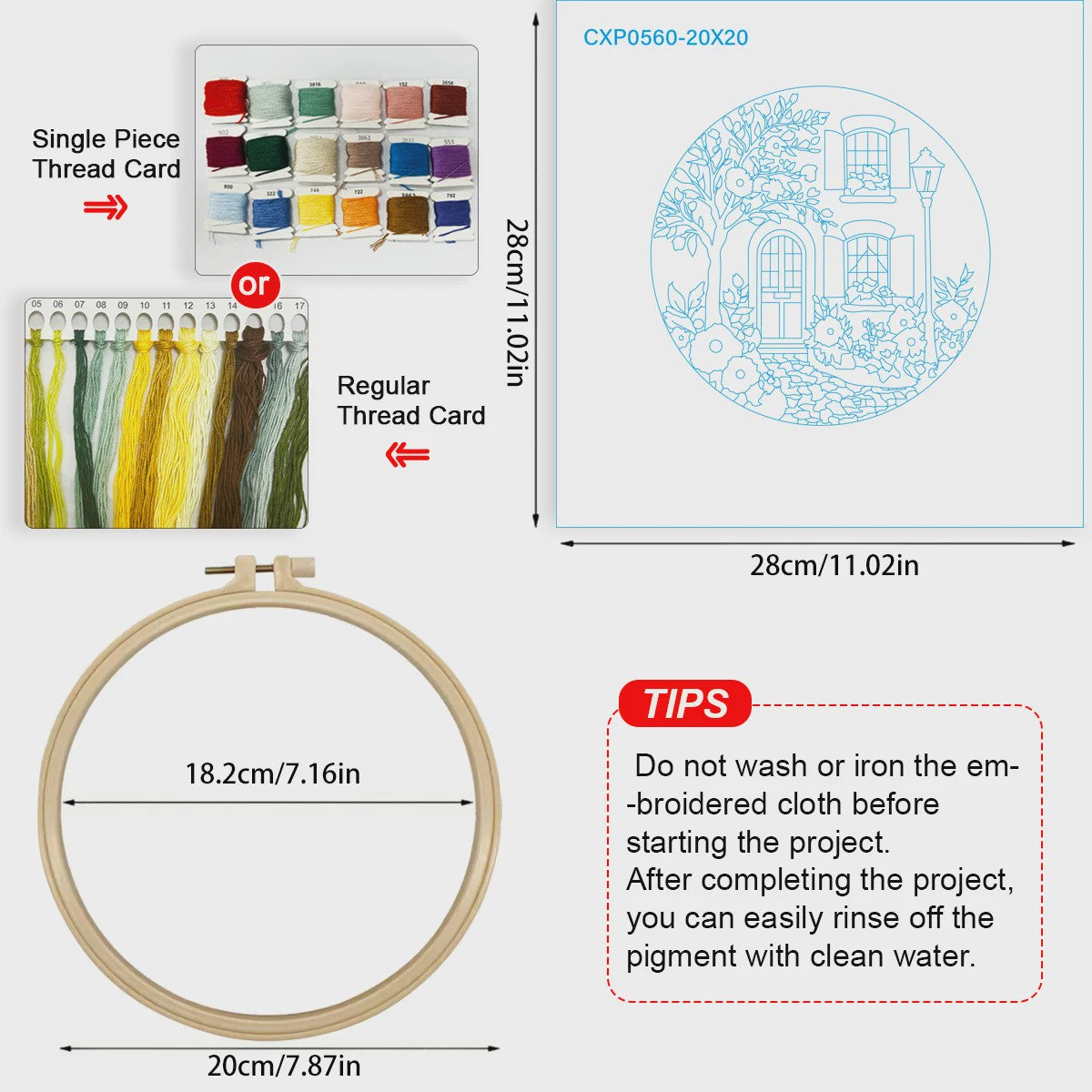 Borduurpakket 'De Tuin voor de Deur' - DIY Handwerk Kit 20x20cm