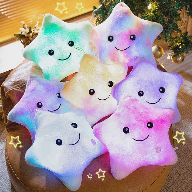 Glow-in-the-dark Ster Pluche Kussen - Zacht Verlicht Speelgoed voor Kinderen & Decoratie