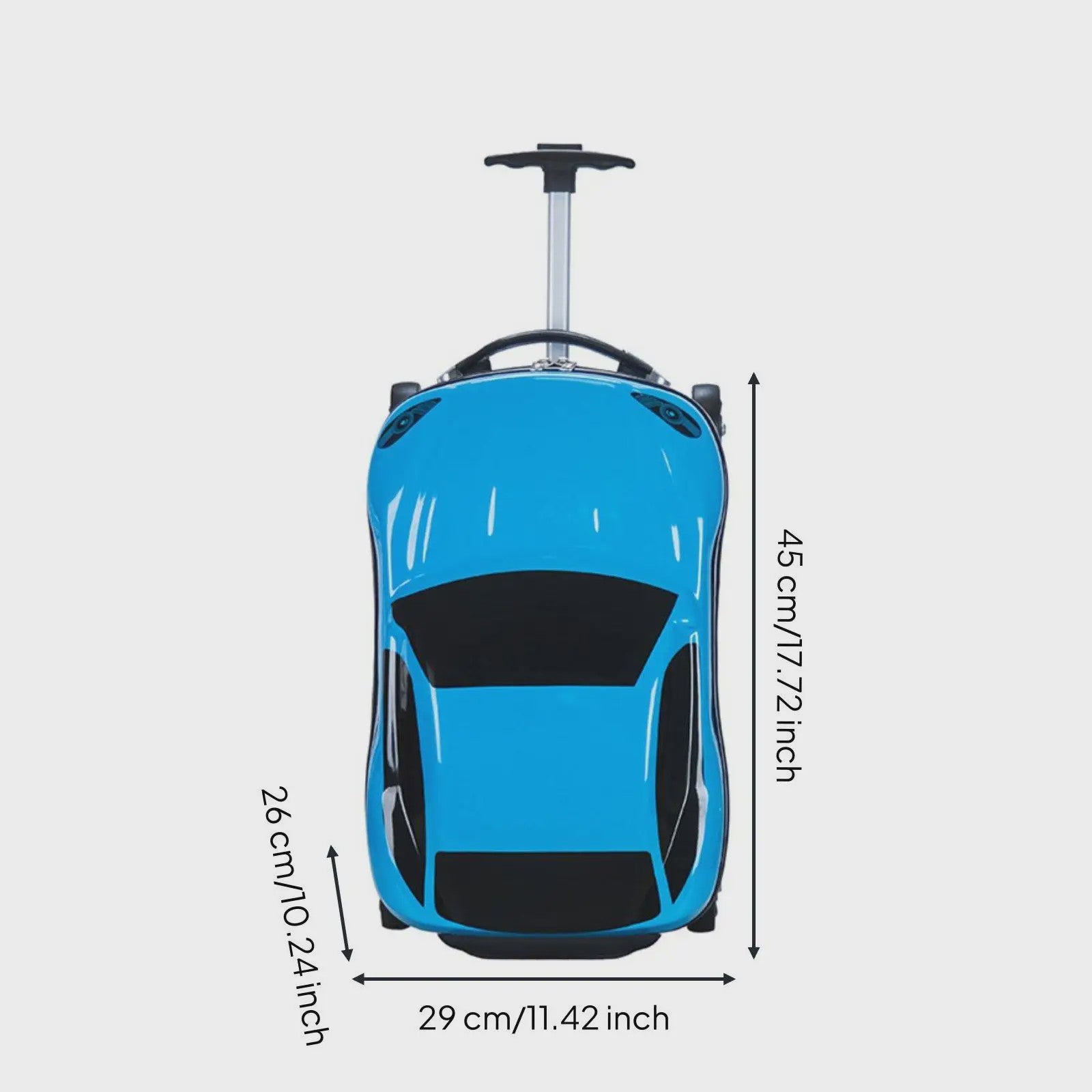 Vrolijke Kinder Koffer op Wielen - Cartoon Auto Design - Lichtgewicht Trolley voor Kinderen (2-10 jaar)