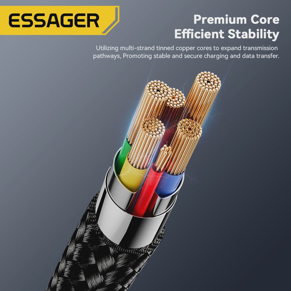 Essager 3A USB-C Laad- en Datakabel - Snel Opladen & Dataoverdracht