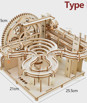 Houten 3D Knikkerbaan Puzzel - Mechanisch Bouwpakket voor Kinderen & Volwassenen