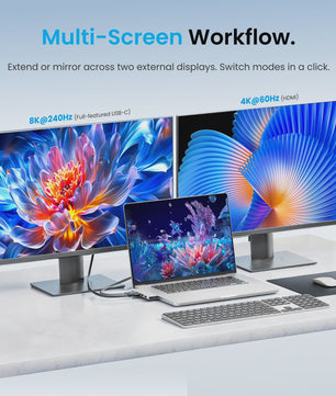 Vention Thunderbolt 4 Docking Station: 6-in-2 USB-C Hub met 8K@240Hz, 80Gbps, 140W PD en HDMI 4K@60Hz