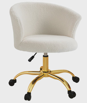 Ergonomic and comfortable desk Vinsetto, office chair desk, adjustable in height with steel piecing, White