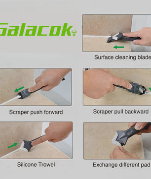 5-in-1 Silicone Voegentrekker en Afwerkgereedschap - Voor Badkamer, Keuken & Meer