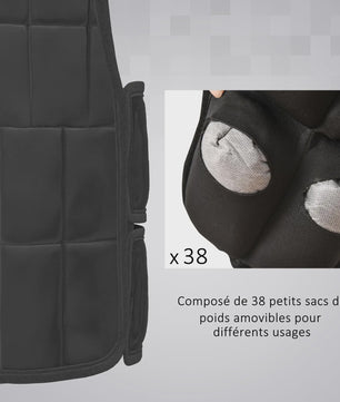 Verstelbaar Trainingsvest met 20kg Verwijderbaar Gewicht voor Intensieve Training