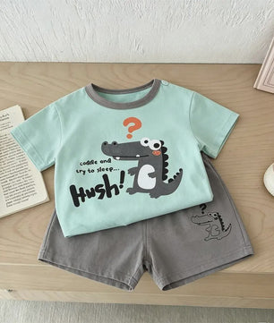 Zomerse Kinderkleding Set: T-shirt met korte mouwen en shorts