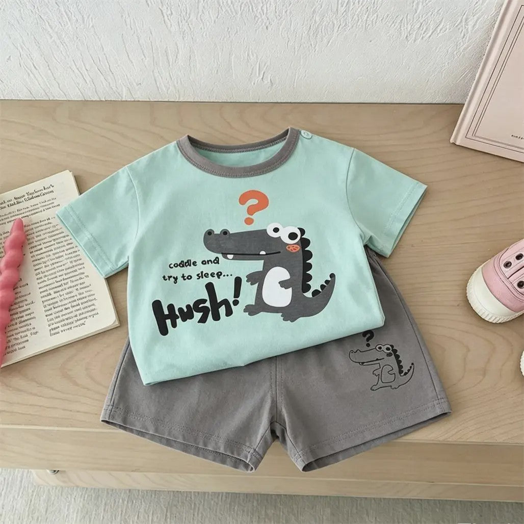 Zomerse Kinderkleding Set: T-shirt met korte mouwen en shorts