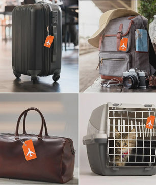 Set van 8 Siliconen Bagagelabels - Kofferlabels met Naam & Adres - Unisex Vliegtuig Reistags