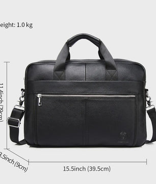 Luxe Leren Aktetas voor Heren - 15 Inch Laptoptas van Echt Leer