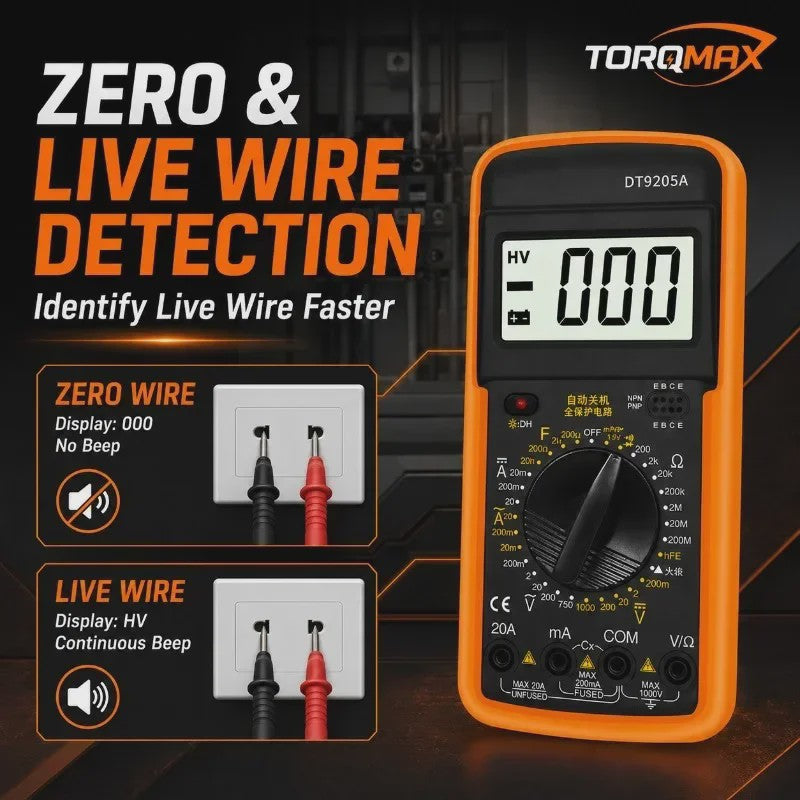 DT-9205A Digitale Multimeter - Draagbaar, Veilig & Betrouwbaar