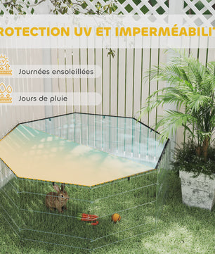 PawHut Hondenren 8-Panel met Dak - Verstelbaar, Opvouwbaar & Draagbaar - 60cm Hoog