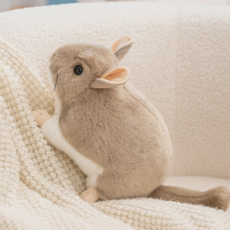Levensechte Chinchilla Pluche Knuffel - Zachte Dierenpop als Kindermaatje