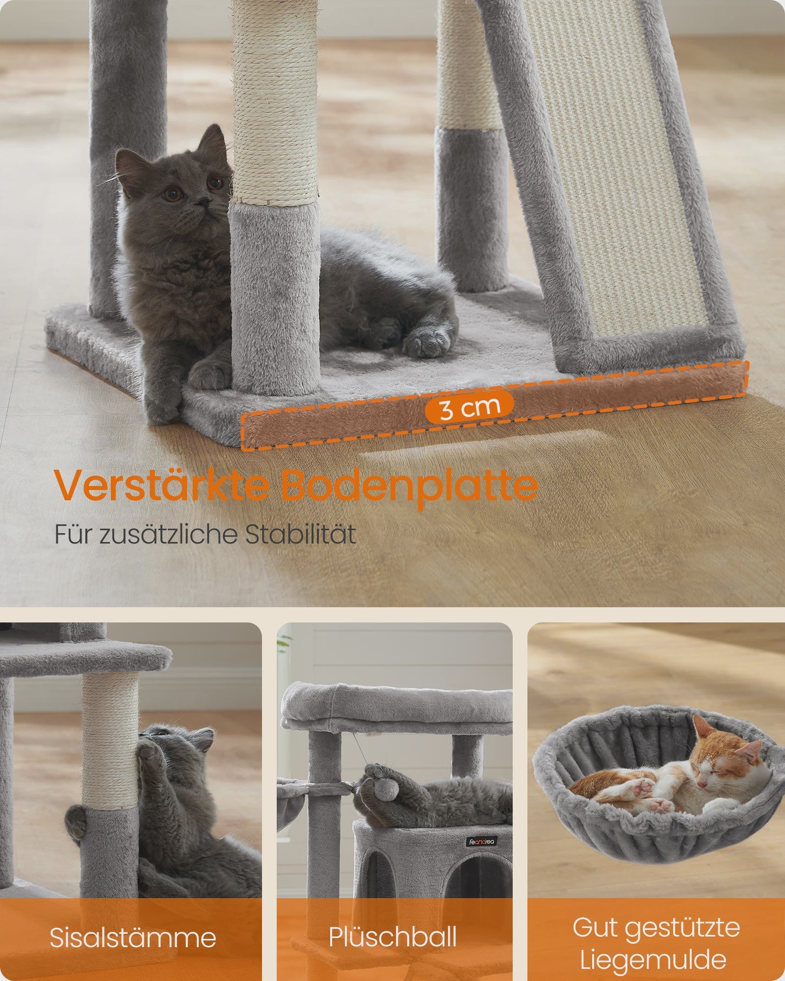 FEANDREA Krabpaal met Groot Observatiedek en Hangmat voor Katten