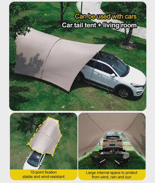 Ruime Camping Tent 22m² Zon- en Regenbescherming voor 8-10 Personen