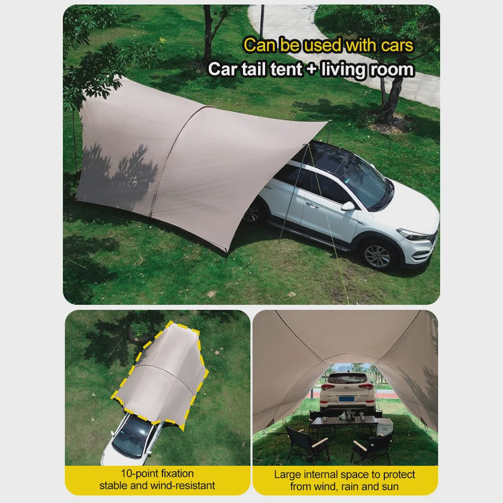Ruime Camping Tent 22m² Zon- en Regenbescherming voor 8-10 Personen