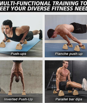 Houten Push-Up Bars & Parallettes voor Thuis Workout - Stabiliteit en Comfort