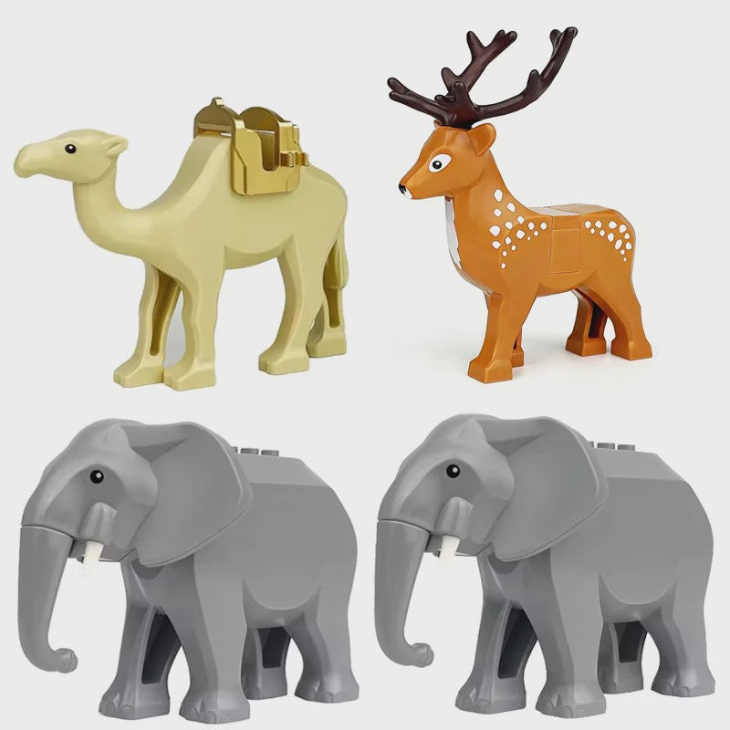 Bouwstenen Dierenpark Speelgoed - Dieren, Voertuigen & Gebouwen