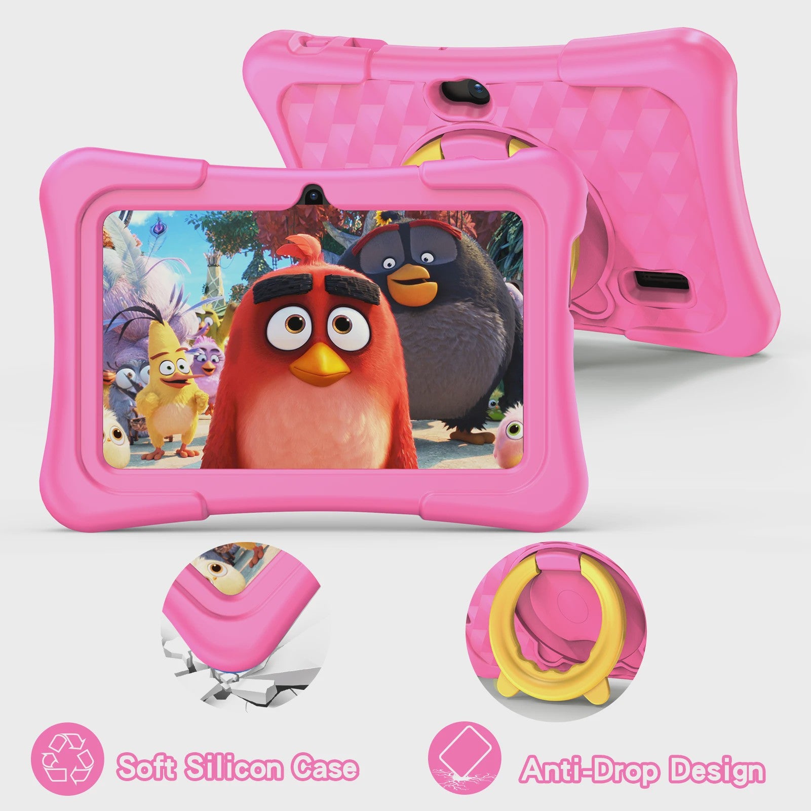 PRITOM Kinder Tablet 7 Inch Android 13 - 32GB Opslag, Educatief & Robuuste Beschermhoes