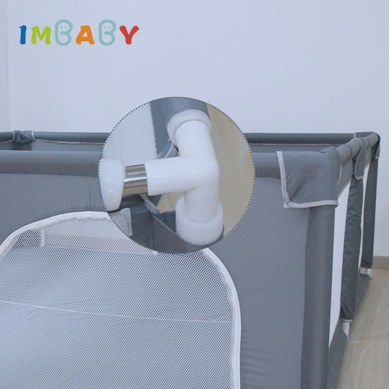 IMBABY Baby Speelpen 150x180cm - Veilige Buitenspeelruimte voor Kinderen met Dubbele Deuren
