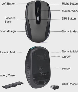 Draadloze 2.4G Muis - Draagbaar, Optisch & Instelbare DPI voor Laptop/PC