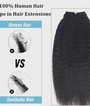 Tape In Kinky Straight Haarverlenging - 100% Braziliaans Remy Menselijk Haar - Zwart